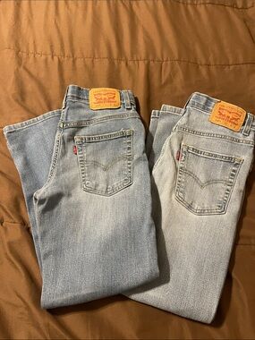 Levi's Boys size 10H, W30, L26, 514, Light Blue Double Pack Denim Jeans